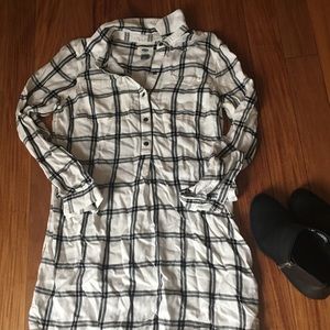 Flannel plaid shirt dress